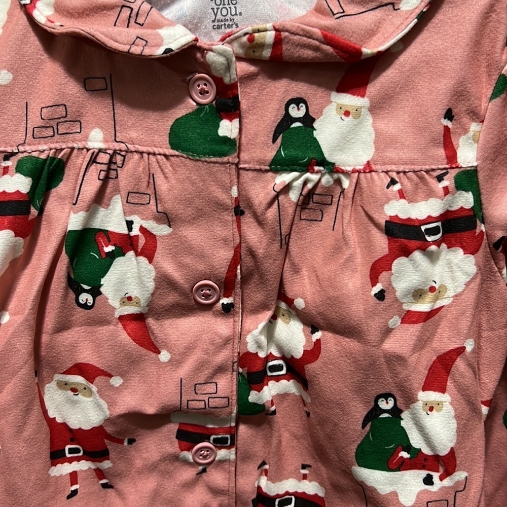 Carter's Just One You® Toddler Girls' Santa Coat Pajama Set - Pink - Picture 8 of 11